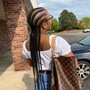 Cornrows into a ponytail medium mid back