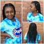 Box braids with Designs "hearts"