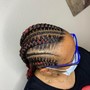 Scalp braids (“WITH” extensions) 2to8 Braids