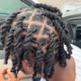 Loc Re-twist w/ plaits or braids