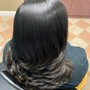 Virgin Relaxer + deep condition & trim