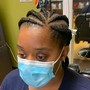 Large Knotless braids mid back length