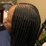 Half up braids half down quick weave