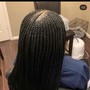 Half up braids half down quick weave