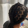 Loc W/ 2 strand twist added hair