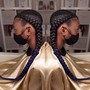 2 feed in Braids w/ design on sides