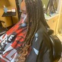 Large Knotless braids mid back length