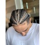 Man bun | NO designs | 2 braids