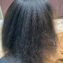 Virgin Relaxer + deep condition & trim