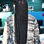 Men box Braids(shaved sides) added hair