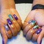 Glitter or Color Acrylic (per nail)