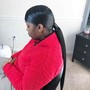 Sleek low ponytail/bun weaved added