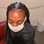 Half up H down ponytail w/ sew in