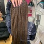 Half up half down with SMALL braids