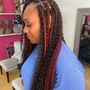 Half up half down with SMALL braids