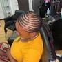 Half up half down with SMALL braids