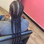 2 Feed-In Big Braids W/ Curly Hair