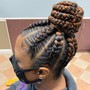 Basic Frenchbraids/Cornrows  Sides and back shaved