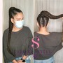 Medium feed in braided  ponytail