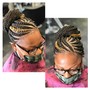 Feed-in Cornrows with Weave Ponytail