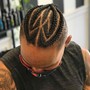 Feed-in Cornrows with Weave Ponytail