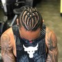 Feed-in Cornrows with Weave Ponytail