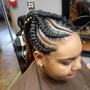 Feed in  braids straight back medium