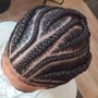 1/2  head Large Flat Twist or Two Strand Twist twist (top half/mohalk)