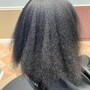 Virgin Relaxer + deep condition & trim