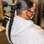 Classic Ponytail w/2 Side Stitch Braids