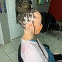 Small feed in ponytail