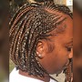 (Fulani braids) Half Feed-in braids & half box Braids