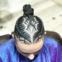 Man Bun Braids With Designs