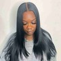 Super nartural flat Middle part sewin leaveout