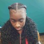 2 large feed in braids