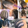 Feed in Braids in ponytail medium