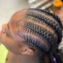 Feed in Braids in ponytail medium