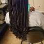 Feedins with box braids in the back (no hair added)