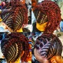 Wash blow and braid down