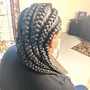 Half n Half Braids cornrowns from Knotless/ box braids back