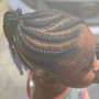 Stitch feed in boho kids braids