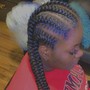 Feeding Braids into Ponytail