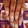 French tip/ tri color Dezignz on all fingers