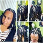 Natural Twists or Box Braids (half head)