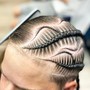 Man Bun Braids With Designs