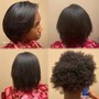 Shampoo and blow dry natural hair (no flat iron)