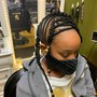 4-6 Feeder braids with hair included