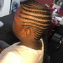 Feeding Braids into Ponytail