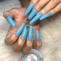 Acrylic Nails color fill medium length