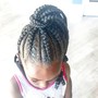 Cornrows with weave  (shampoo, conditioner, dried)